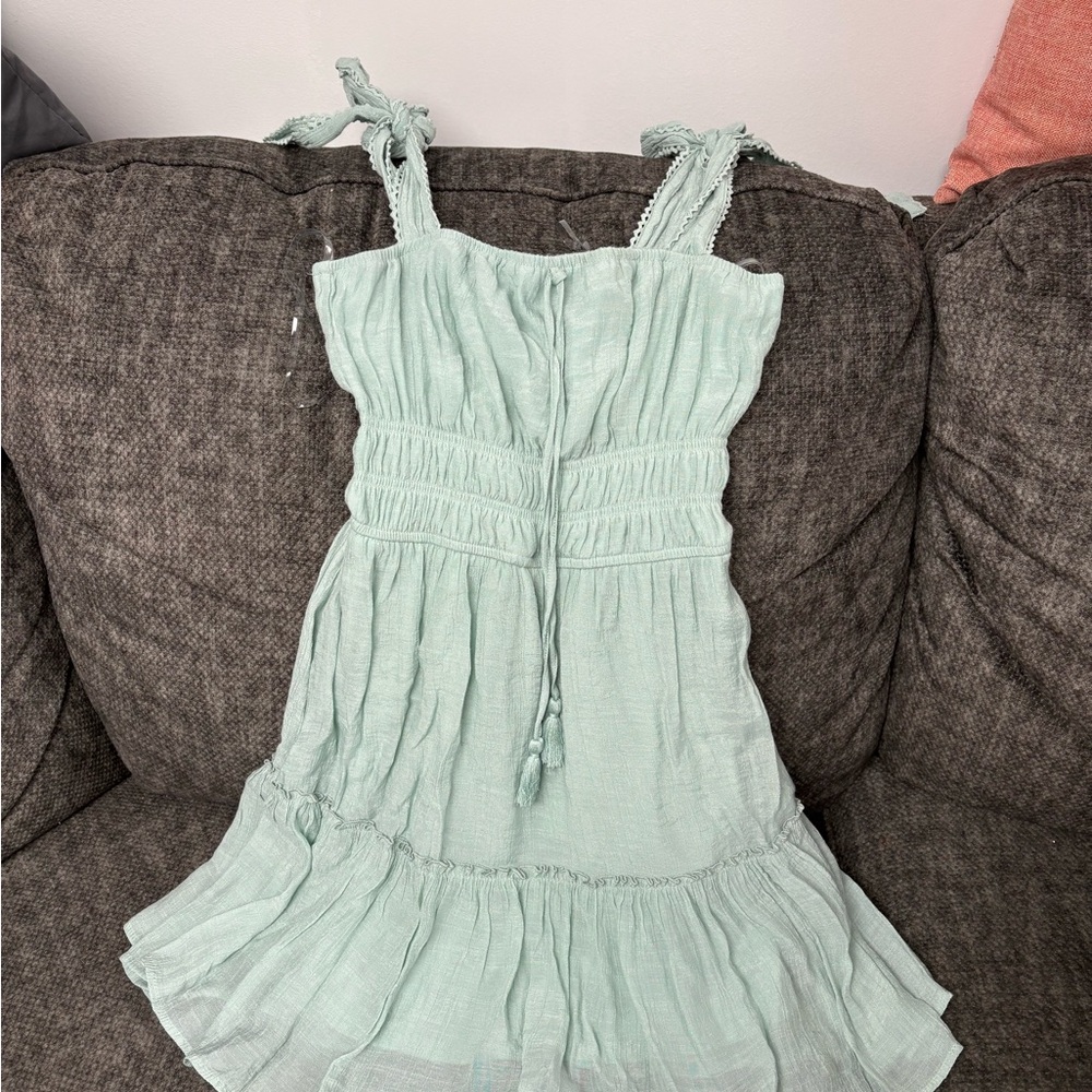 Trixxi Light Green Ruffled Dress